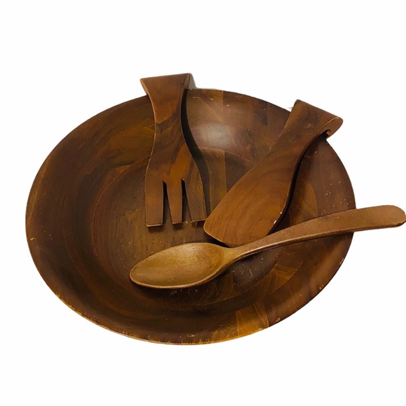 Vintage Ozark Walnutware 6 pc Salad Bowl Set - Picture 2 of 10